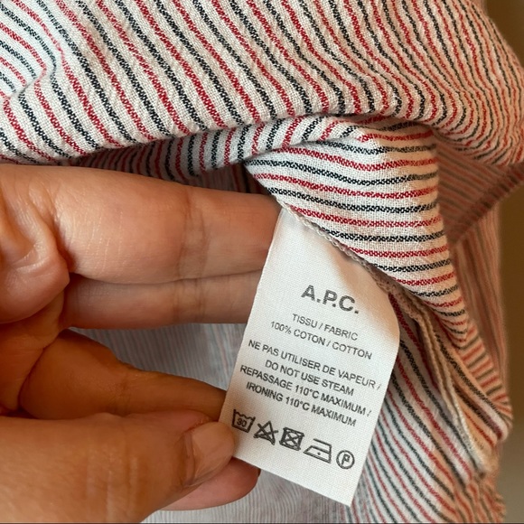 A.P.C. LOULA STRIPED COTTON BLOUSE sz 38 - Picture 7 of 11